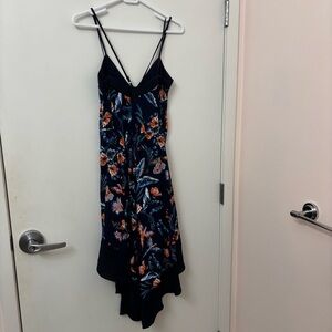 Adelyn Rae Navy Floral High Low Dress